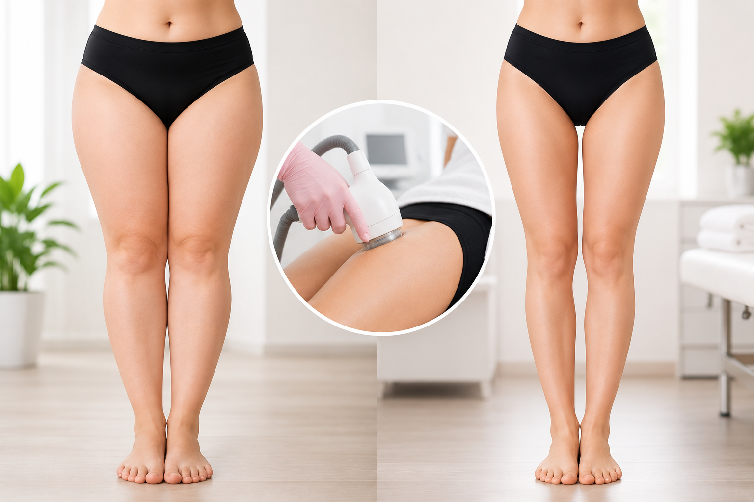 Non-surgical thigh fat removal