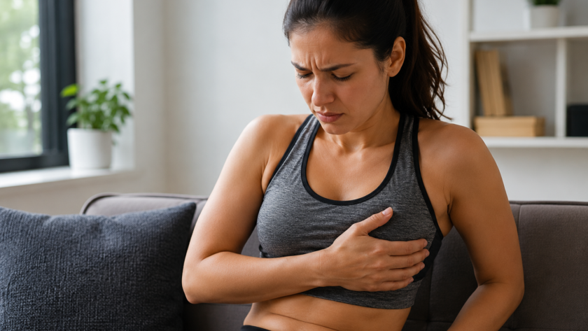 breast pain after exercise