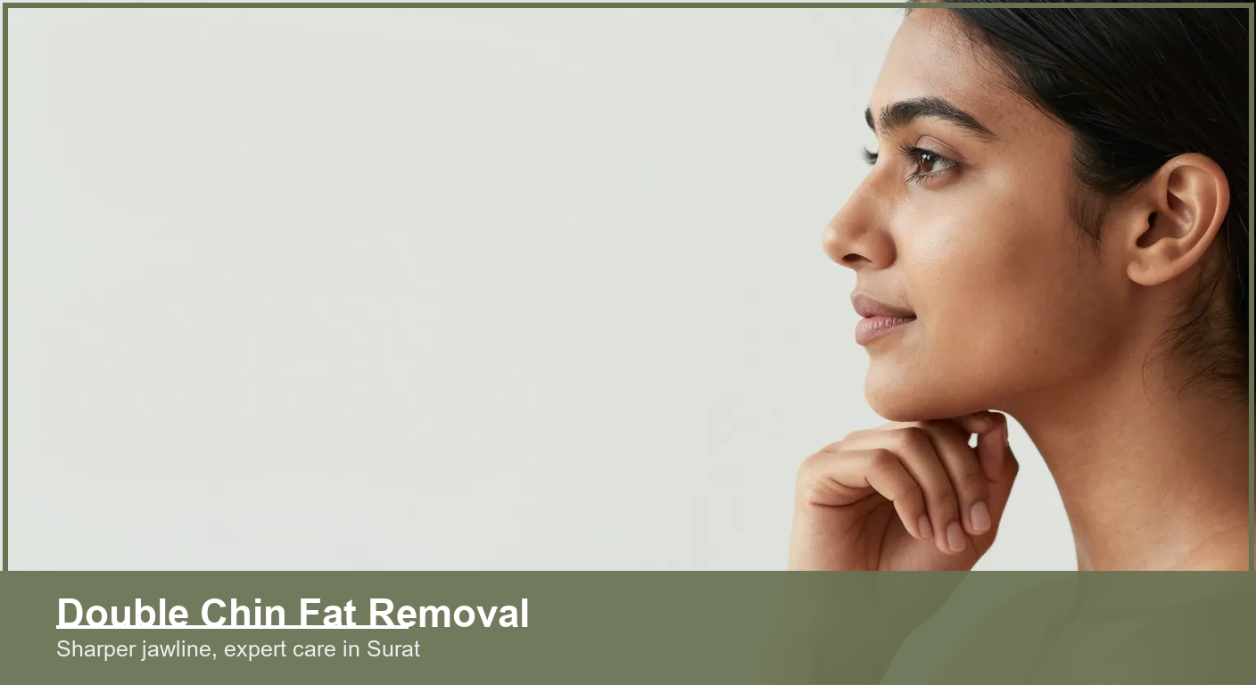 Confident Indian woman side profile showing a sharp defined jawline and slim chin contour