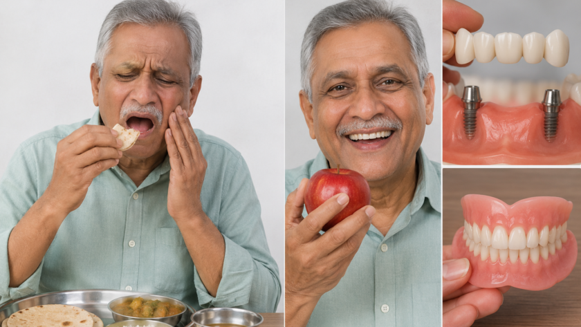 દાંત વગર જમવામાં તકલીફ