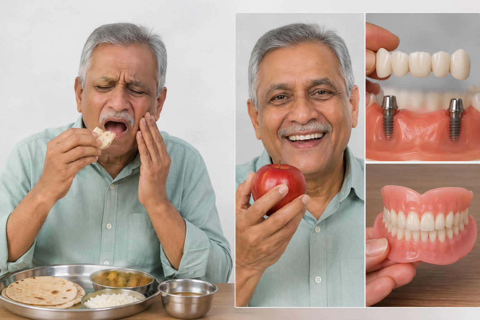 દાંત વગર જમવામાં તકલીફ