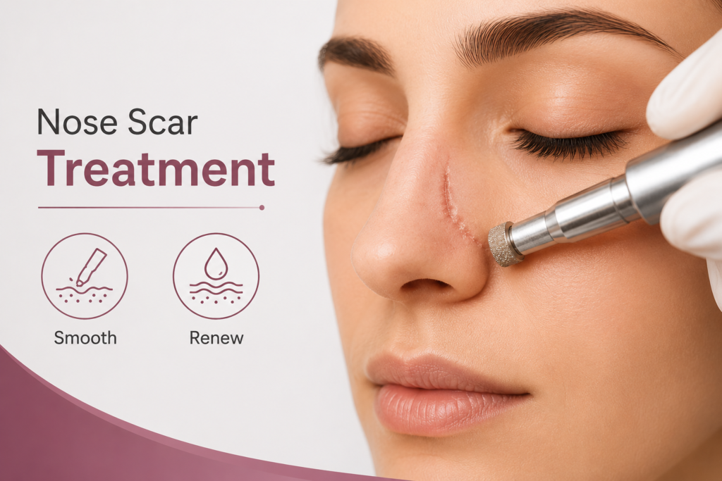 Nose Scar Dermabrasion with Collagen Treatment