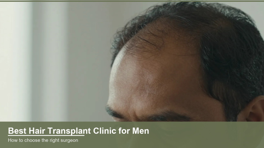 Close up of a man's thinning hairline and scalp before hair transplant assessment