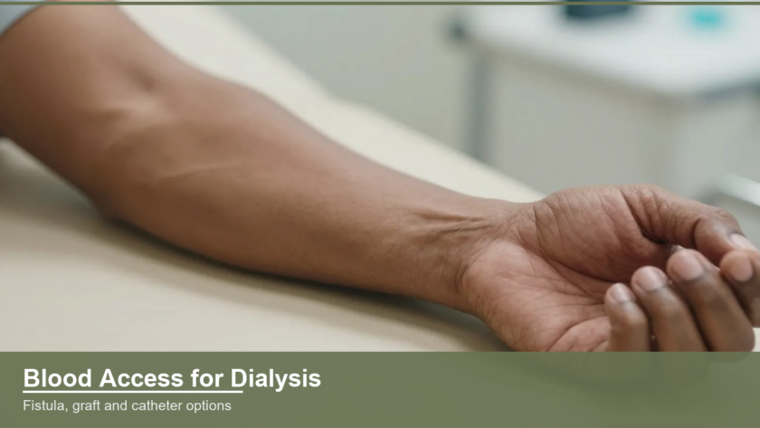 Close view of an Indian patient's inner forearm showing veins used for dialysis blood access