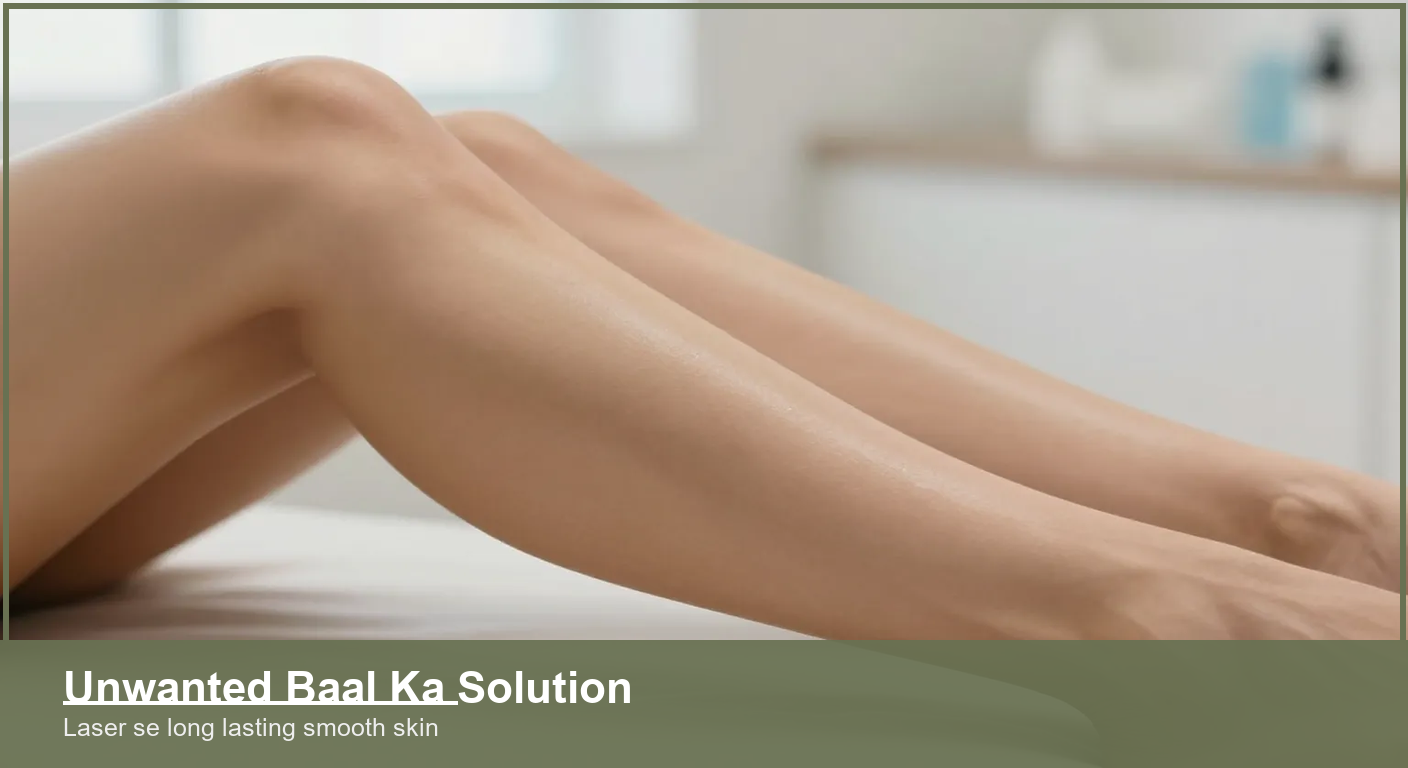 Close view of an Indian woman's smooth hair free forearm and leg skin after laser hair removal