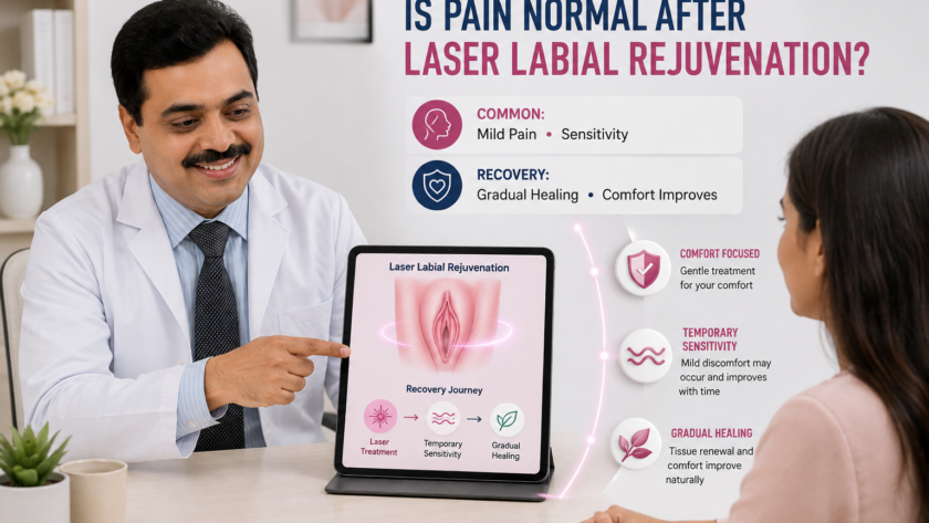 pain after laser labial rejuvenation