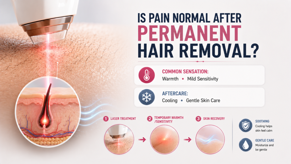 pain after permanent hair removal