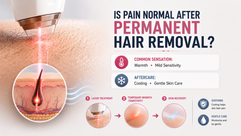 pain after permanent hair removal