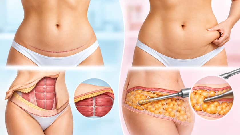 Liposaction and Tummy tuck.