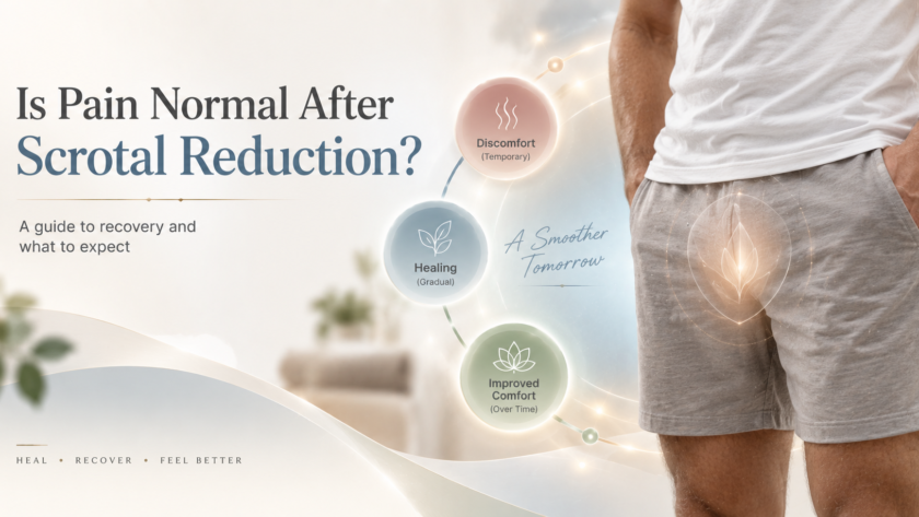 pain after scrotal reduction