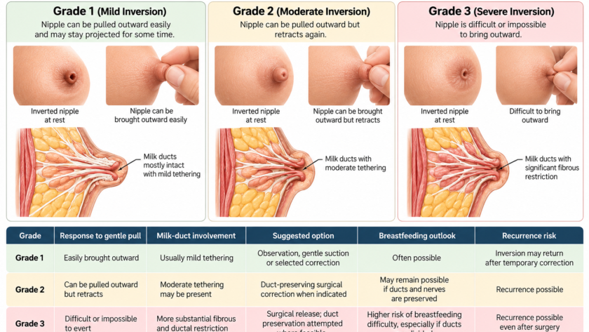 inverted nipple correction breast feeding